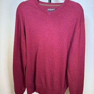 Johnston & Murphy Red V-Neck Sweater for Men
